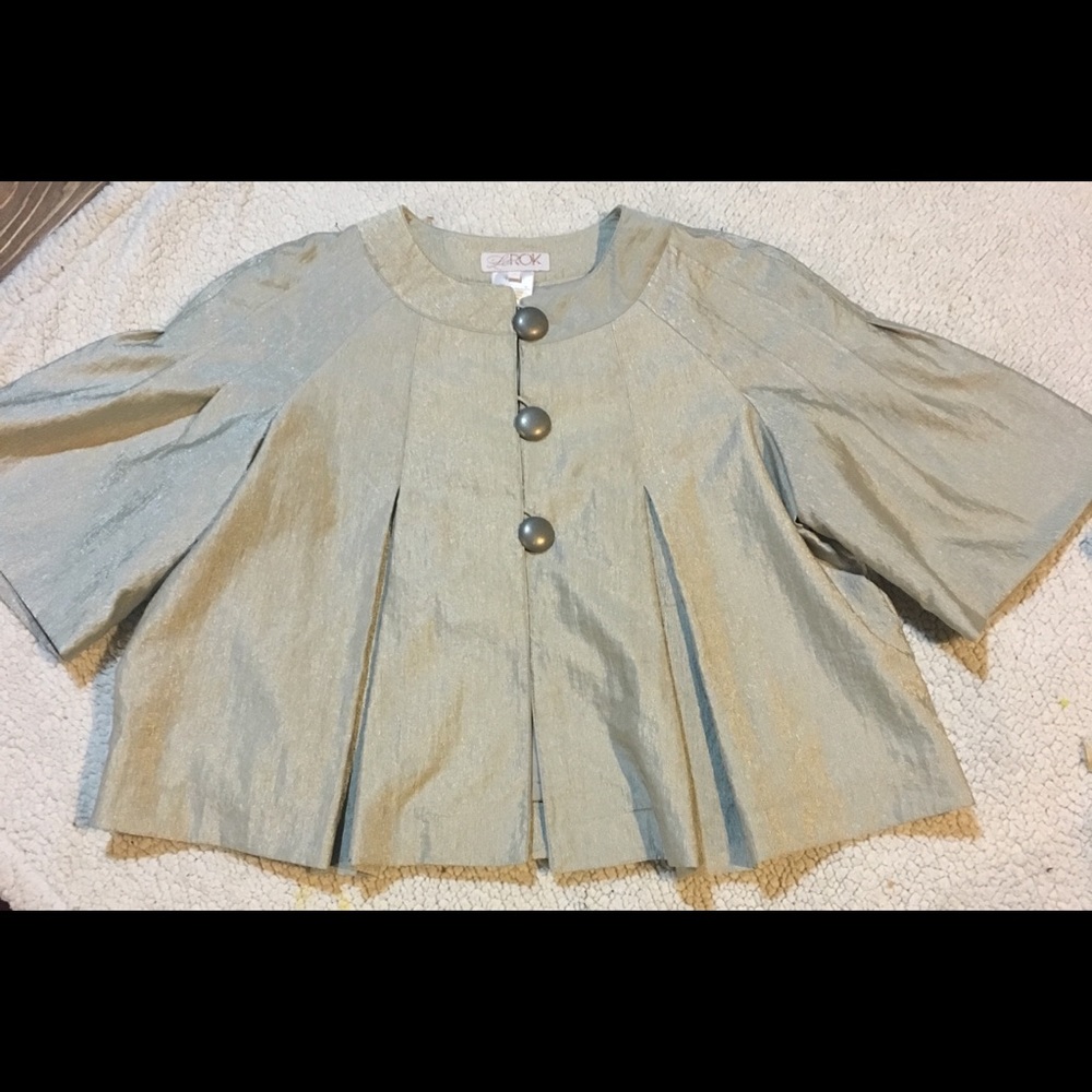 2/$30   La Rok silver cropped jacket
